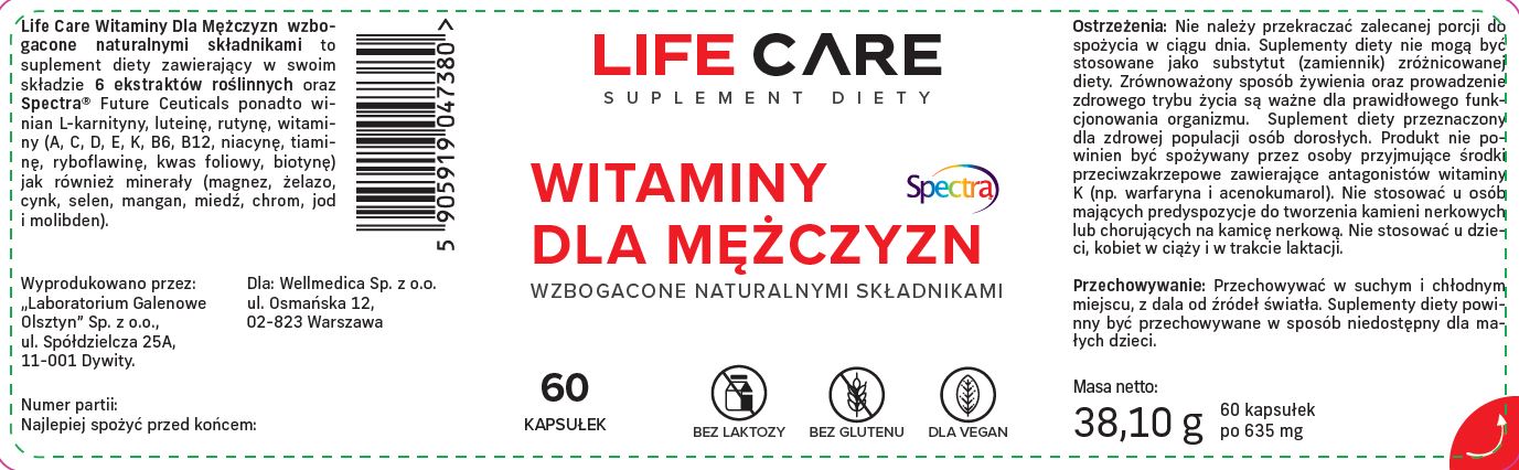 Life Care - WITAMINY DLA MĘŻCZYZN